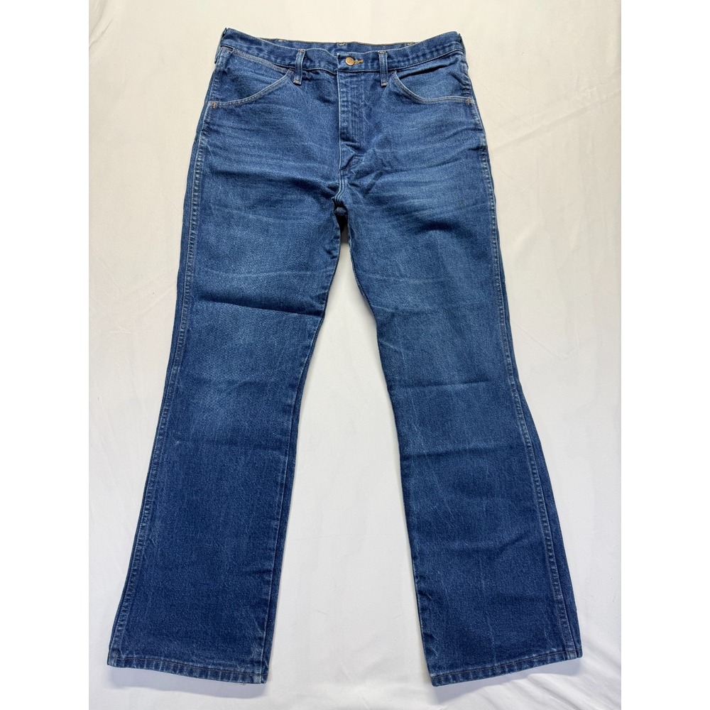 Wrangler Jeans Mens 36x32 Blue Medium Wash‎ Denim Cotton Bootcut Leg Streetwear